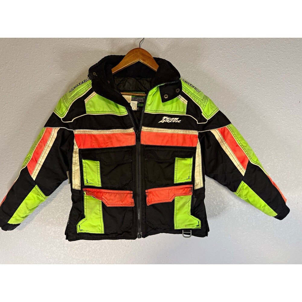 Arcticwear by Arctic Cat youth 12 Black/Green/Orange Thinsulate Snow Jacket